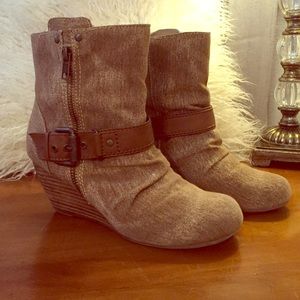 Aldo Canvas Wedge Bootie