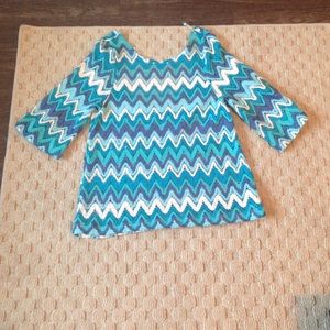 Blue chevron top