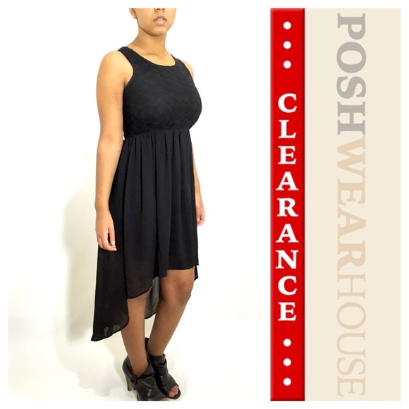 Rebellion Dresses & Skirts - Black High Low Sheer Skirting Dress