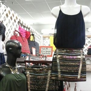 2 piece bodysuit & beaded skirt