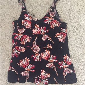 Obey Blythe floral short romper
