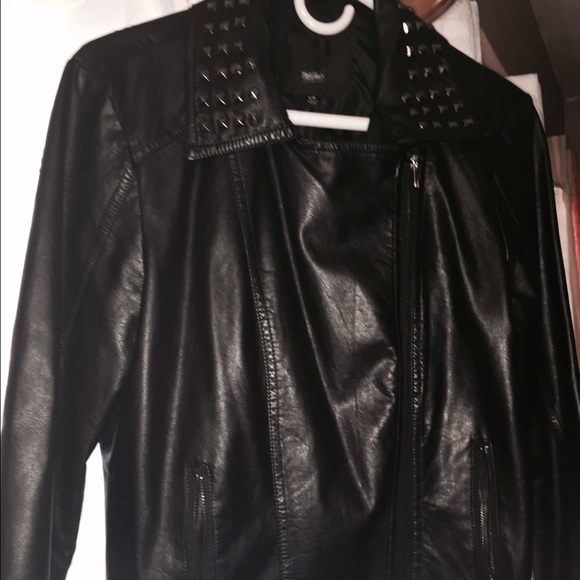 Black leather Studdet jacket