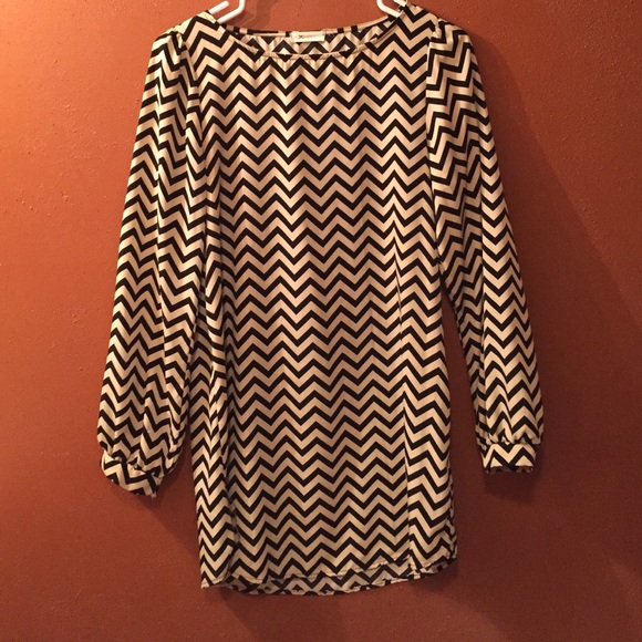Black and white missoni striped dress.