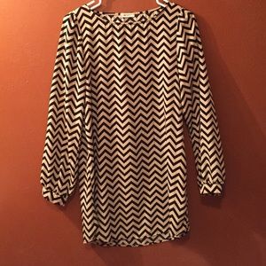 Black and white missoni striped dress.