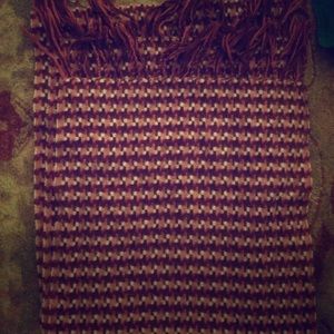 Pink and red fleece scarf