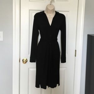 Talbots XS Front Button Black Dress