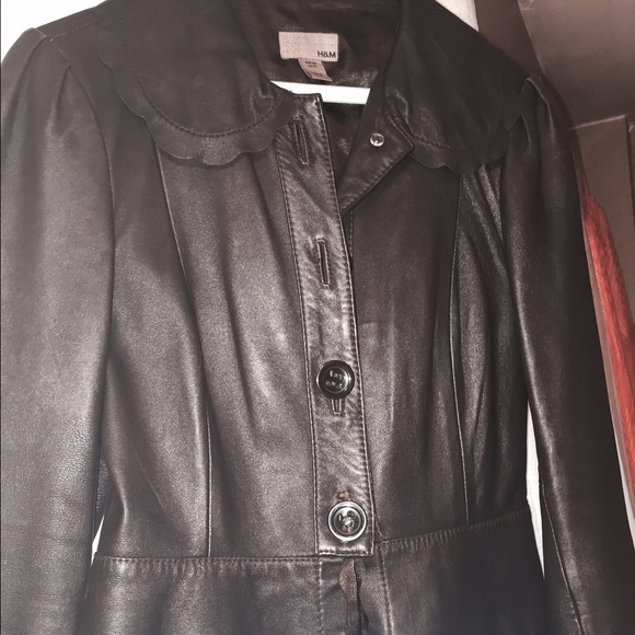 Peplum chocolate leather