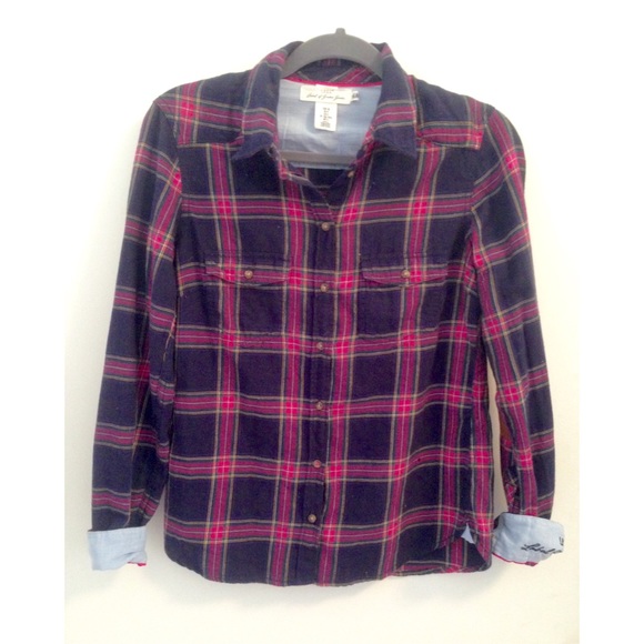 H&M Flannel with faux Suede Elbow Detail