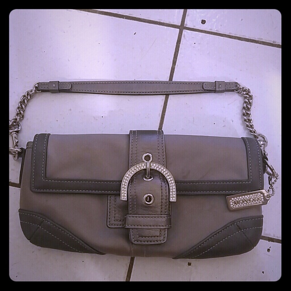 Satin coach purse