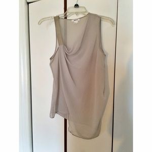 Helmut Lang silk asymmetrical drape top
