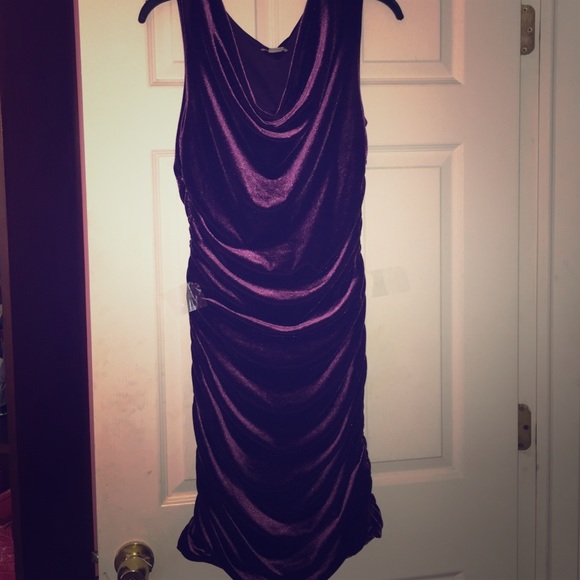 Purple velvet body on dress from H&M