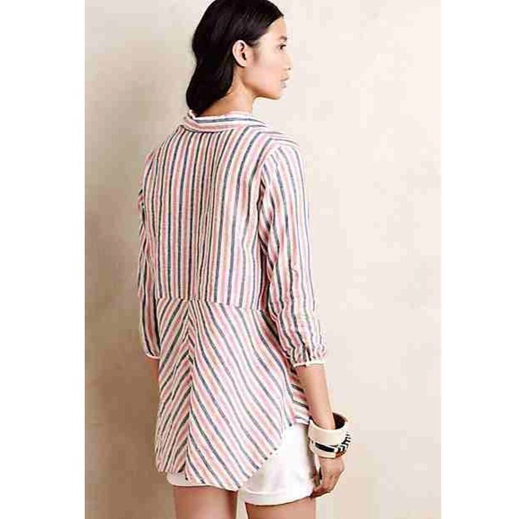 NWT Anthro Tisket Popover Hanky Asymmetrical Hem - Picture 2 of 4