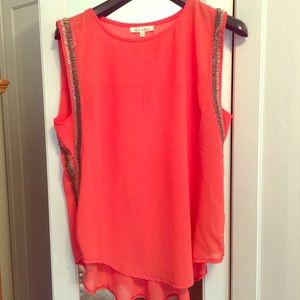 Hi-low sheer tank top. Never worn. Super cute.