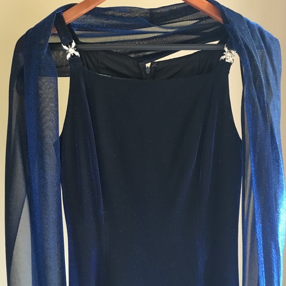 Betsy & Adam  Blue Formal Gown - Picture 2 of 4