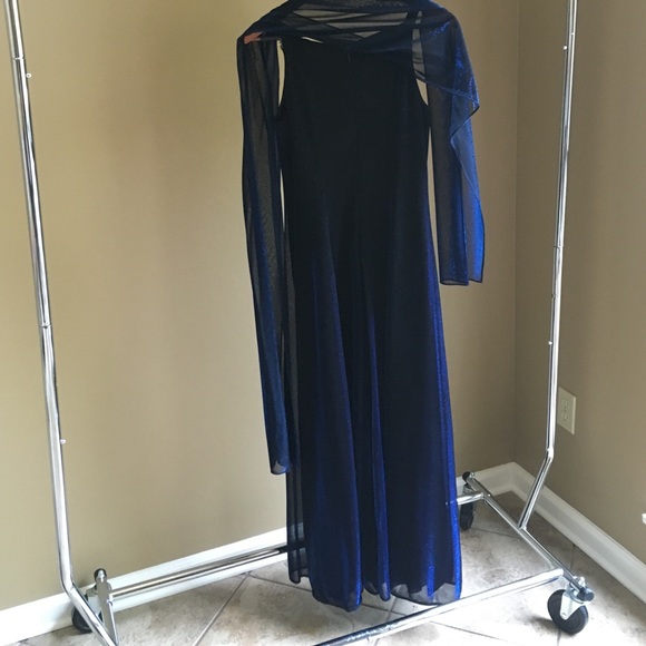 Betsy & Adam  Blue Formal Gown - Picture 4 of 4