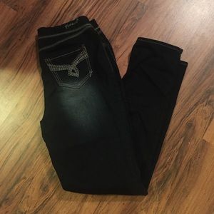Dark blue stretch waist jeggings!