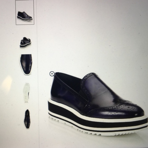 Prada wingtips black/white leather oxfords - Picture 3 of 4