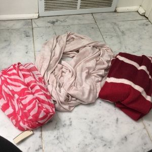 Three different scarves