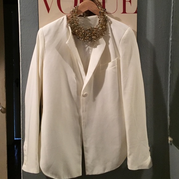 White reverse penguin blazer