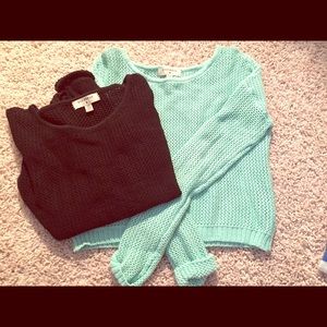2 for 1! Nordstrom Black/Mint Sweaters