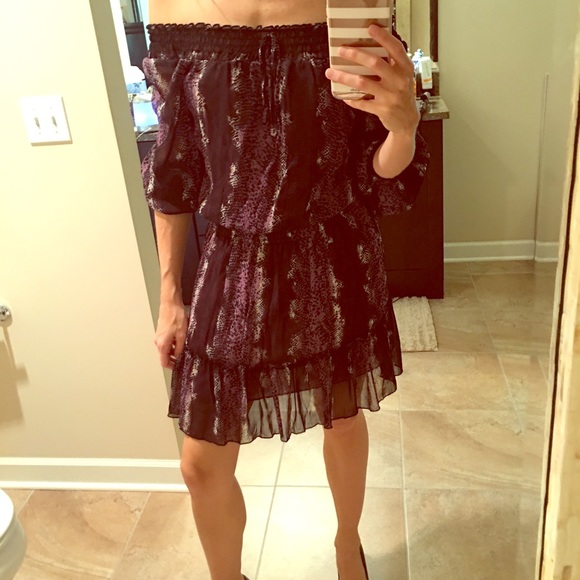 Off the shoulder purple dress