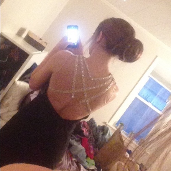 Black homecoming dress with rhinestones - Picture 2 of 4