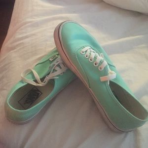 Turquoise vans worn twice