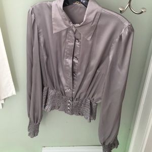 Silver silk blouse