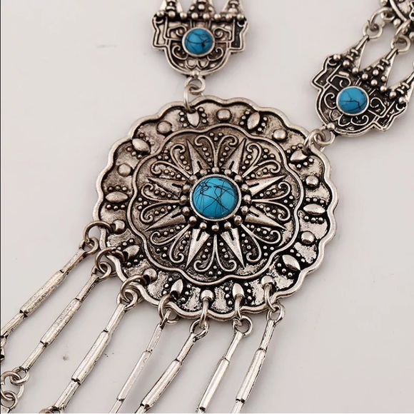 💜3 for $15💜BOHO Silver and turquoise Statement - Picture 2 of 3