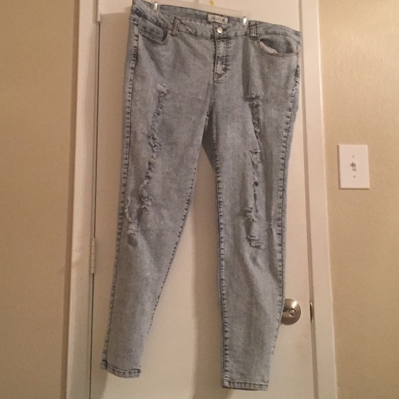 Edgy plus acid wash jeans