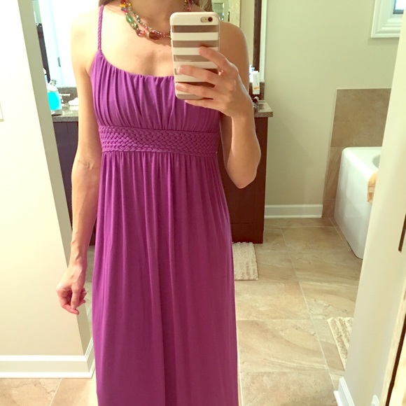 Purple braided waist maxi dress