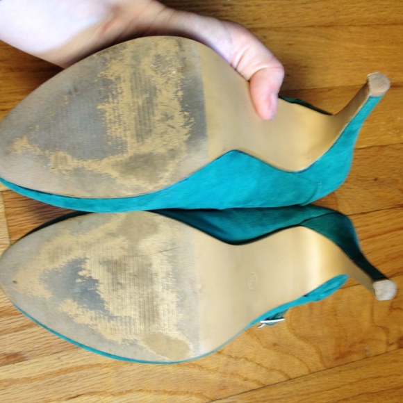 ModCloth Lime Green Suede Heels - Picture 3 of 4