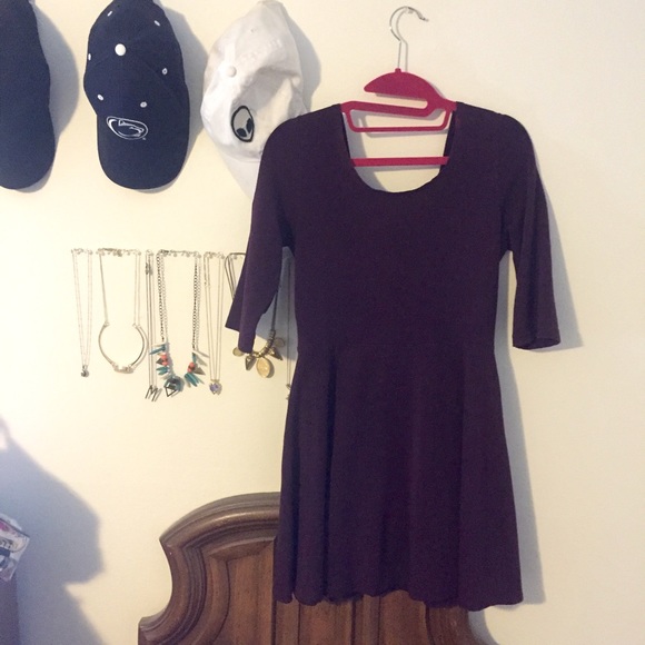 Comfy Dark Purple Skater Dress