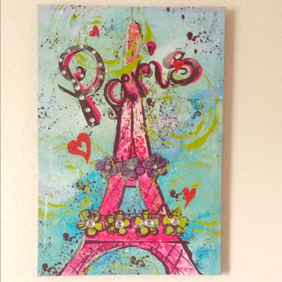 Eiffel Tower Painted Canvas Poster