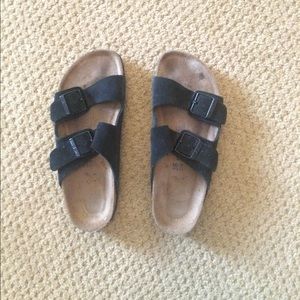 Black suede Birkenstock