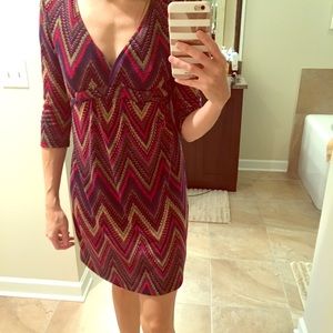 Multicolored tie in back dress