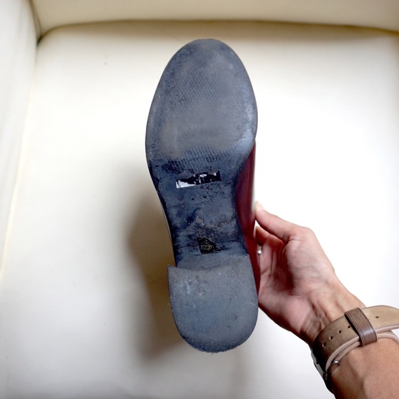 Topshop Red Leather Buckle Ankle Booties Size 7.5 - Picture 3 of 4