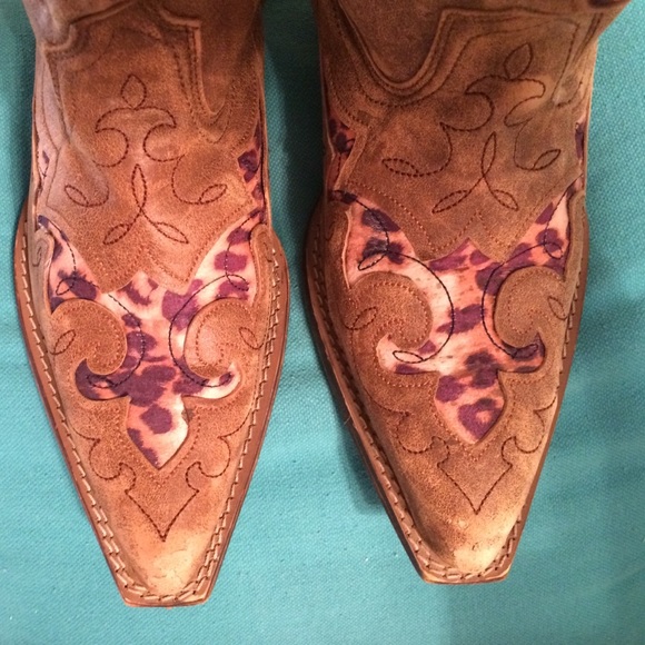 Laredo boots - tan with leopard underlay size 9.5 - Picture 3 of 4