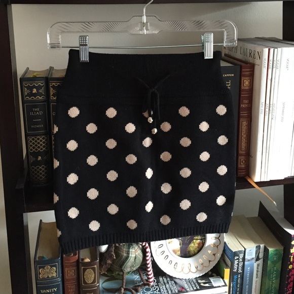 Anthropologie knitted polka skirt