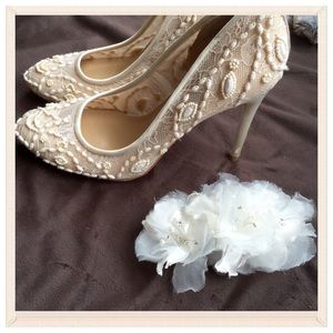 Bridal wedding hairpiece hair clip