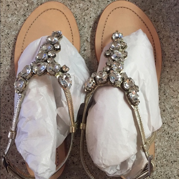 Leather sandal with decorative crystals from BHLDN