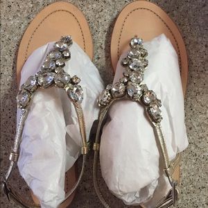 Leather sandal with decorative crystals from BHLDN