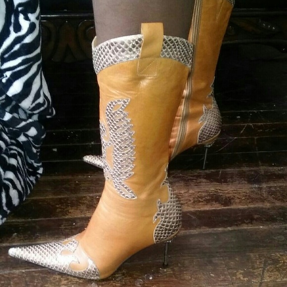 Victoria Secret Cowgirl Stiletto Heeled Boots