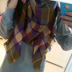 Olive and Purple Plaid Scarf
