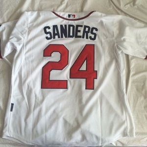 Deion Sanders Atlanta Braves Majestic jersey.
