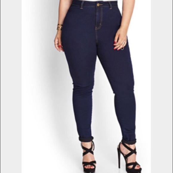 Forever 21+ Black High Waisted Skinny Jeans