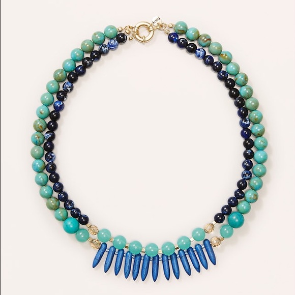 Loft Blue Layered Fringe Necklace - Picture 4 of 4