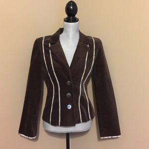 Brown velvet fitted jacket