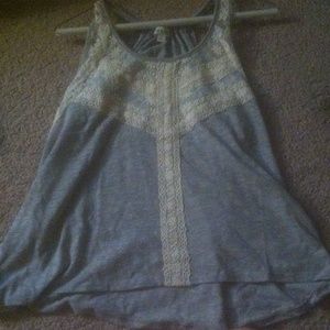 Gray tank with lace trimmings!