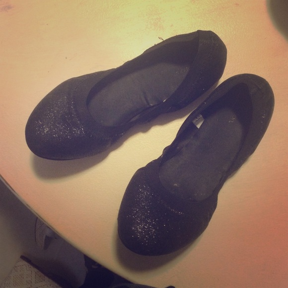 Sparkle Black Flats